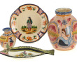 QUIMPER - Lot de 4 pièces en faïence : u