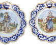 HENRIOT Quimper - Paire d'assiettes à bo