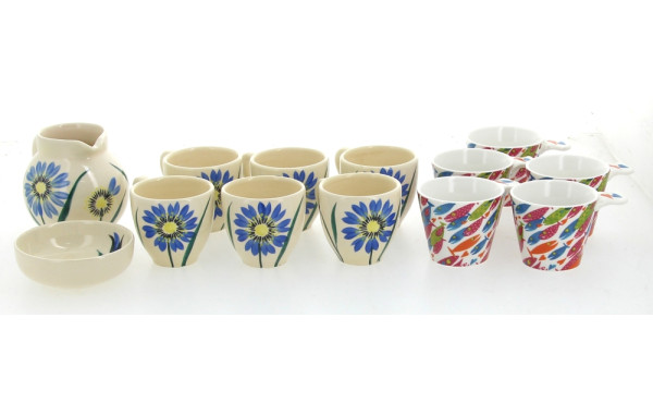 HB QUIMPER - Décor "Bleuet" - 6 tasses à