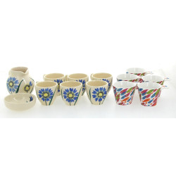 HB QUIMPER - Décor "Bleuet" - 6 tasses à