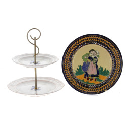 HB QUIMPER - Assiette à décor d'un coupl