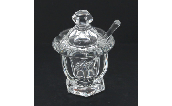 BACCARAT - Moutardier couvert et sa cuil