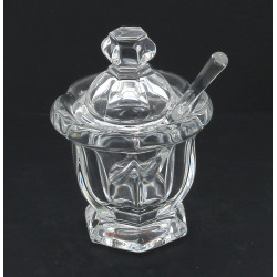 BACCARAT - Moutardier couvert et sa cuil