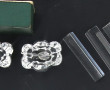 DAUM - Paire de salerons en cristal et u