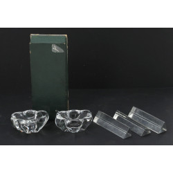 DAUM - Paire de salerons en cristal et u