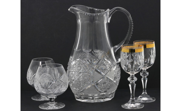 Pichet en cristal taillé, probablement c