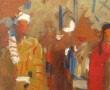 Ecole Xxème "Scène orientaliste", huile 