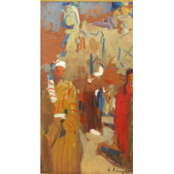 Ecole Xxème "Scène orientaliste", huile 