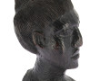 Tête d'homme en bois sculpté noir, trava