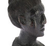 Tête d'homme en bois sculpté noir, trava