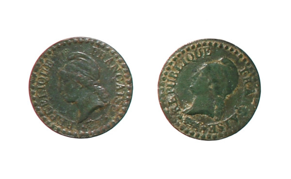 DIRECTOIRE - 2 p. 1 centimes An6A TTB e