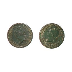DIRECTOIRE - 2 p. 1 centimes An6A TTB e