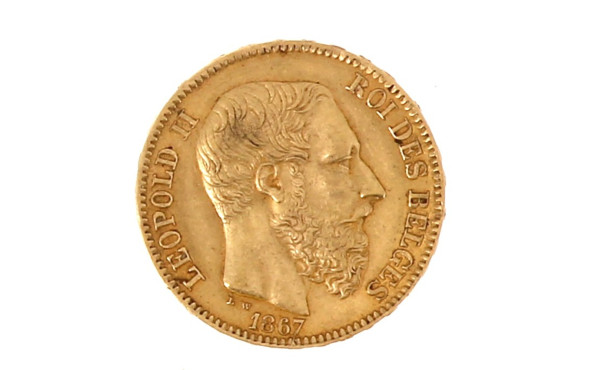 Pièce de 20 F or belge, "1867"