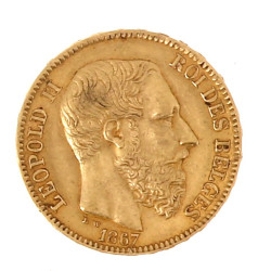 Pièce de 20 F or belge, "1867"