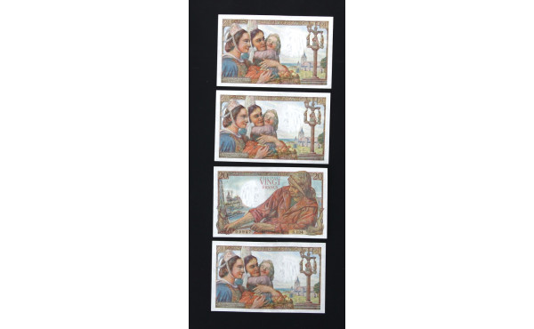 Billets de banque - Lot de 4 billets de 