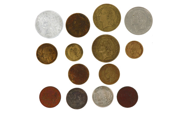Lot de 14 monnaies 4e et 3e République (