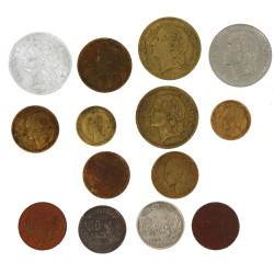 Lot de 14 monnaies 4e et 3e République (