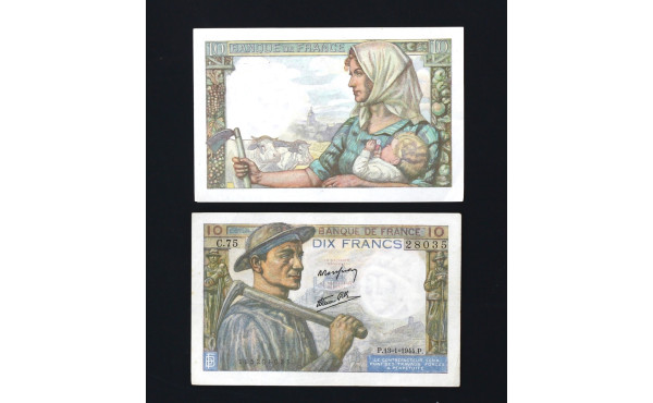 Billets de banque - Lot de 2 billets de 
