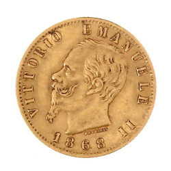 Pièce de 20 L italienne en or, "1868"