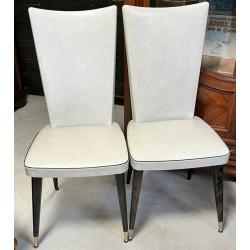 6 chaises des années 50 skaï blanc (qqs 