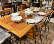 Table rectangulaire plateau en bois frui