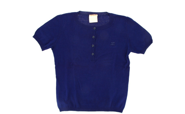 COURREGES PARIS - Pull vintage col rond,