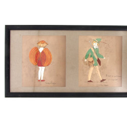 Thème ENFANTINA - 5 gouaches dans le mêm
