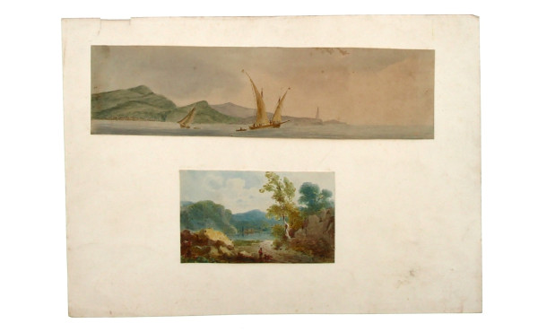 Ecole XIXème - "Marine" et "Paysage anim