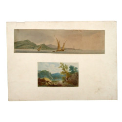 Ecole XIXème - "Marine" et "Paysage anim