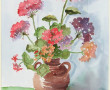 Paul GALET (Xxème) "Bouquet de géraniums