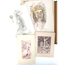 Yvan TRAVERS - Lot de dessins, affiches 