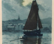 Pierre VIDAL (Xxème) "Marine le soir", a