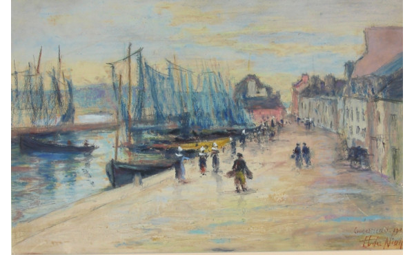 H. de NION (Xxème) "Concarneau, animatio
