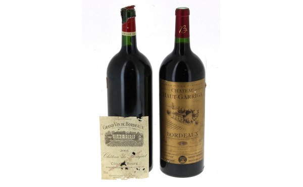 Lot de 2 magnums: - 1 Mg BORDEAUX Ch Ha