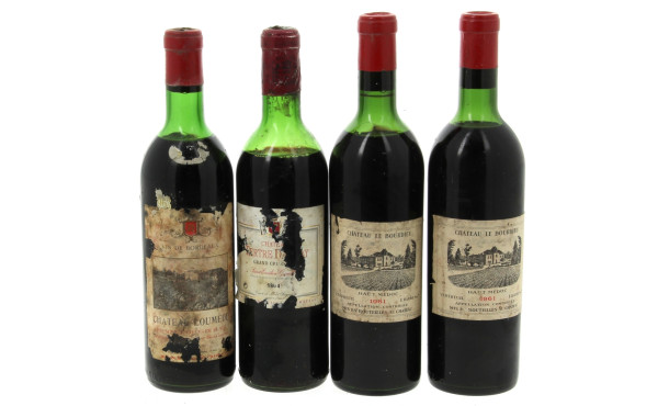Lot de 4 bouteilles de BORDEAUX des ann