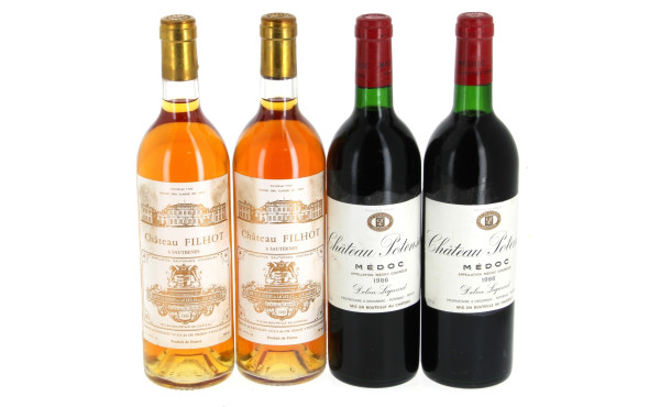Lot de 4 bouteilles: - 2 B Ch POTENSAC 
