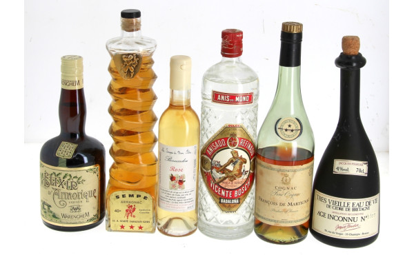 FOND DE CAVE - 14 bouteilles d'alcool di