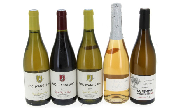 Lot de 5 bouteilles: - 3 B ROC D'ANGLAD