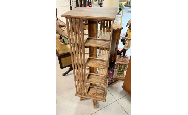 Bibliothèque tournante en bois exotique,