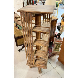 Bibliothèque tournante en bois exotique,