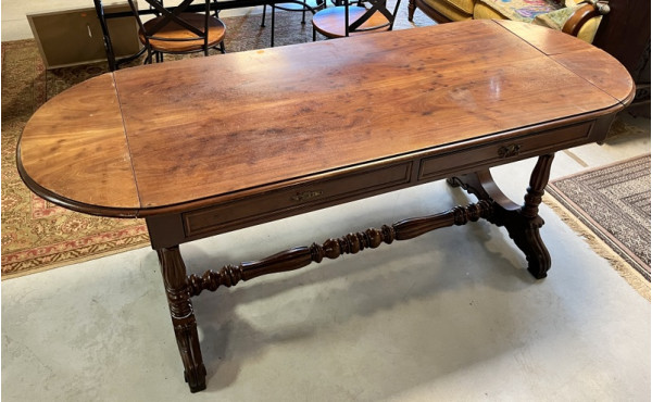 Bureau plat fin XIXème en placage d'acaj