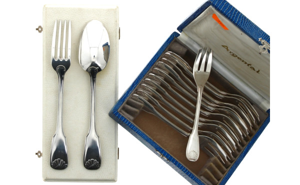ARGENTAL - 11 fourchettes à gâteaux en m