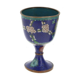 Coupe forme calice en cloisonné à décor 