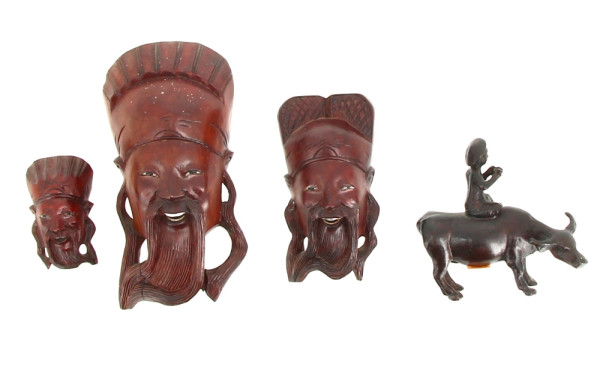 ASIE - Trois masques chinois d'applique 
