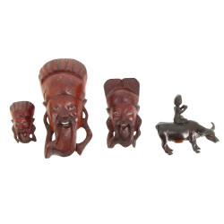 ASIE - Trois masques chinois d'applique 