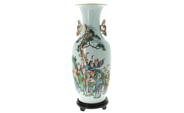 CHINE Xxème - Grand vase en porcelaine d