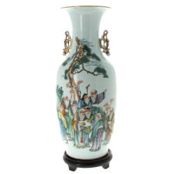 CHINE Xxème - Grand vase en porcelaine d