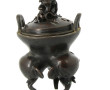 Brûle parfum chinois en bronze à patine 