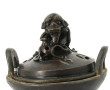 Brûle parfum chinois en bronze à patine 