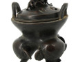 Brûle parfum chinois en bronze à patine 